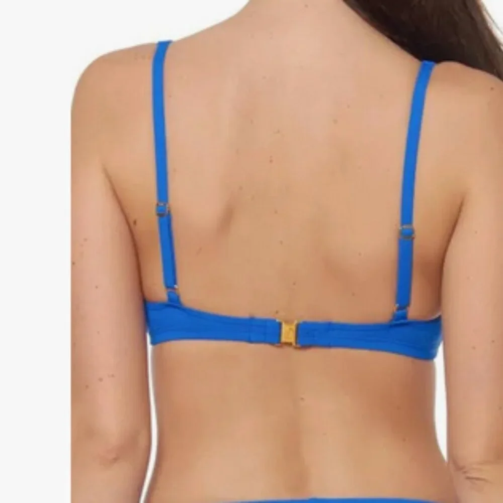 Bleu Rod Beattie Knot-Front Bikini Swim Top Separate Aruba Blue - Picture 3 of 5